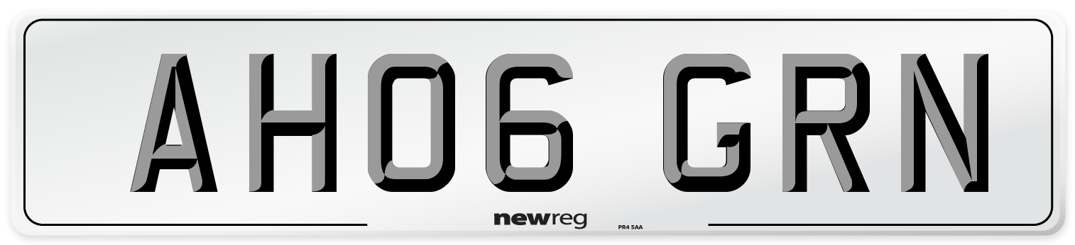 AH06 GRN Number Plate from New Reg